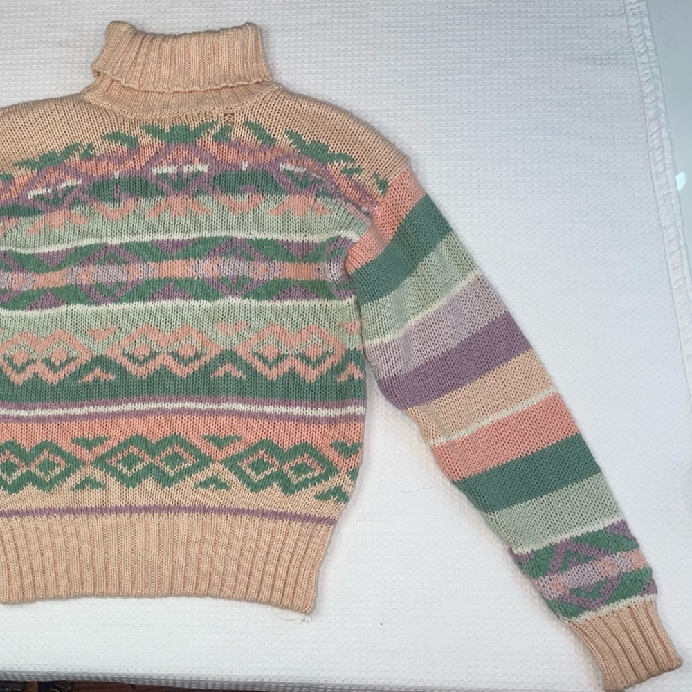 Liz Sport Vintage Knit Sweater Turtleneck Petite